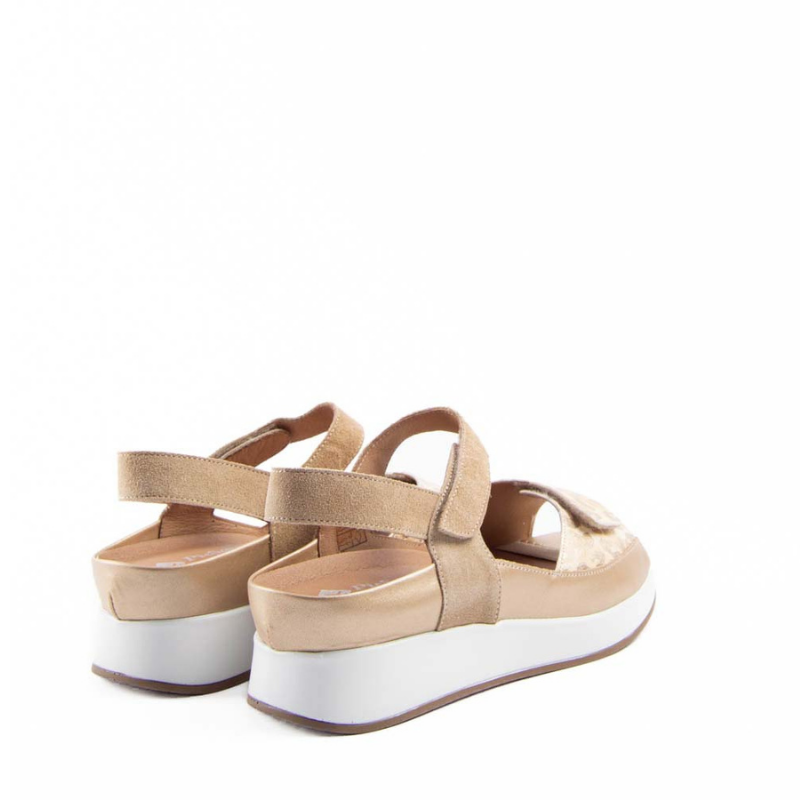 SANDALIA PALA TIRA VELCRO BEIGE 250422