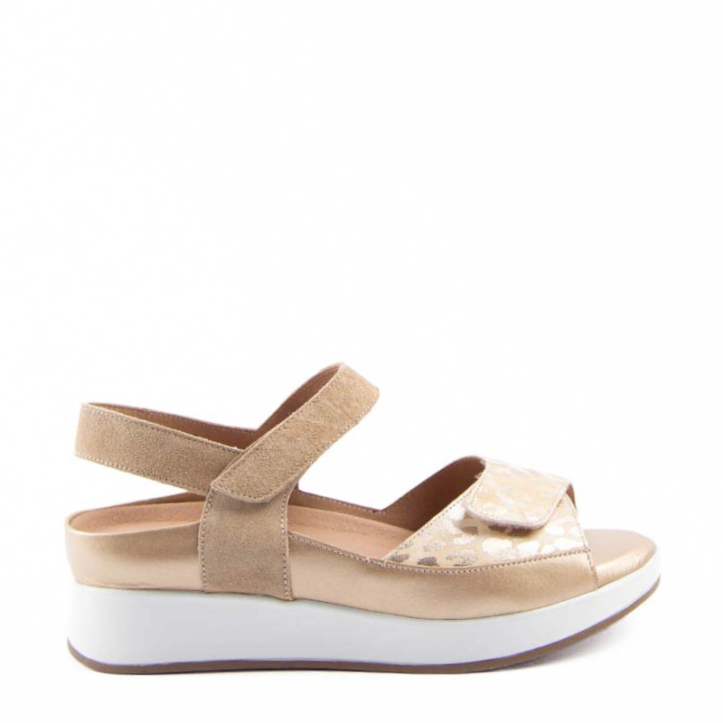 SANDALIA PALA TIRA VELCRO BEIGE 250422