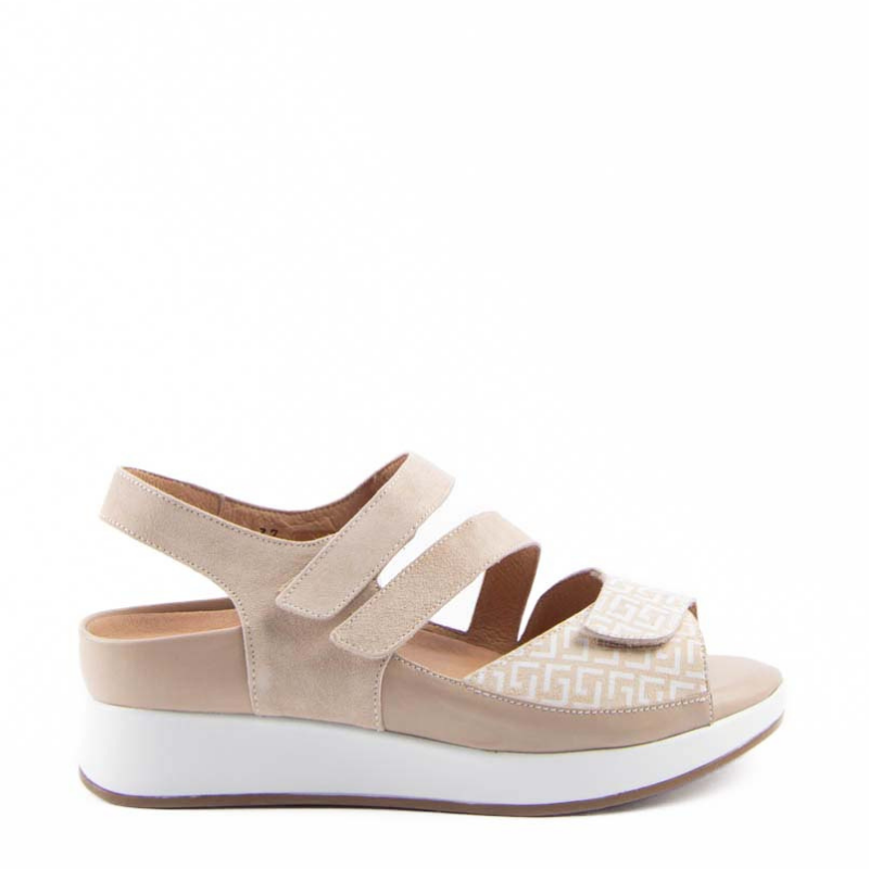 SANDALIA TRIPLE VELCRO BEIGE 250423
