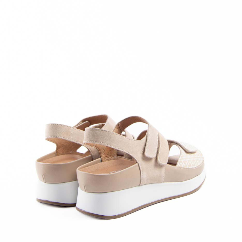 SANDALIA TRIPLE VELCRO BEIGE 250423