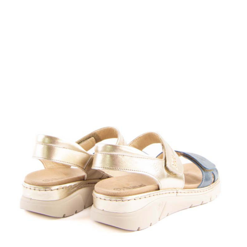 SANDALIA VELCROS COBALTO ORO