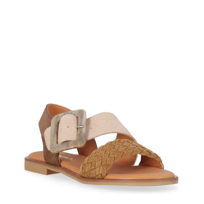 SANDALIA HEBILLA TRENZA MARRON MUSAKA10
