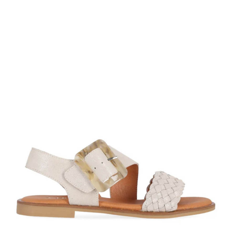 SANDALIA HEBILLA TRENZA PLATINO MUSAKA10