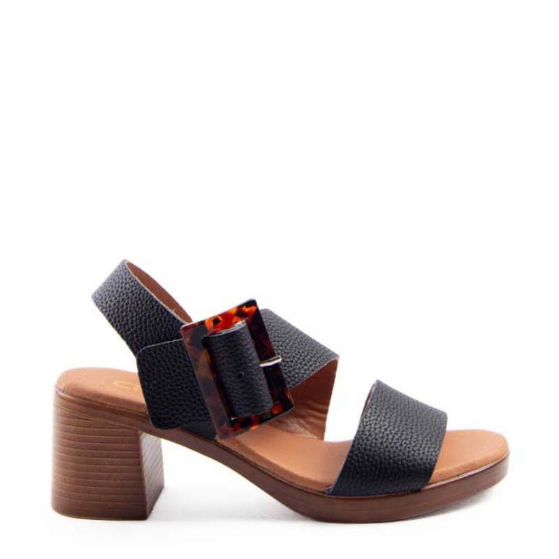 SANDALIA TACON HEBILLA NEGRO NEWGOTICA9