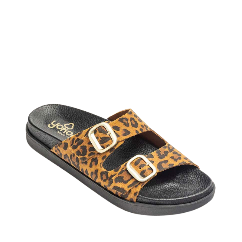 BIO DOBLE HEBILLA LEOPARDO MORENA700