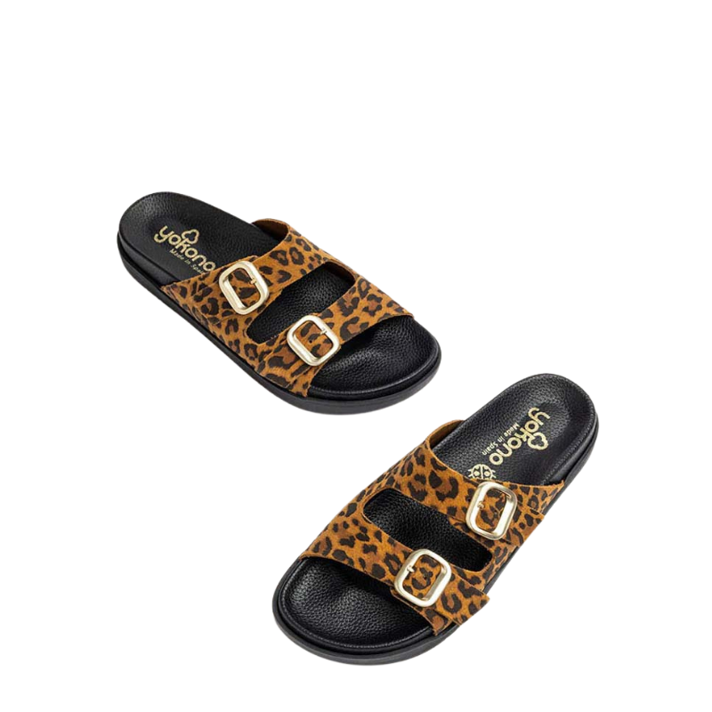 BIO DOBLE HEBILLA LEOPARDO MORENA700