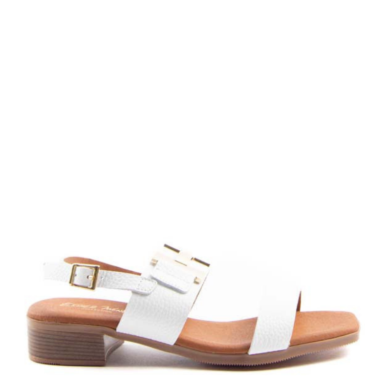 SANDALIA DOBLE TIRA APLIQUE BLANCO 5606