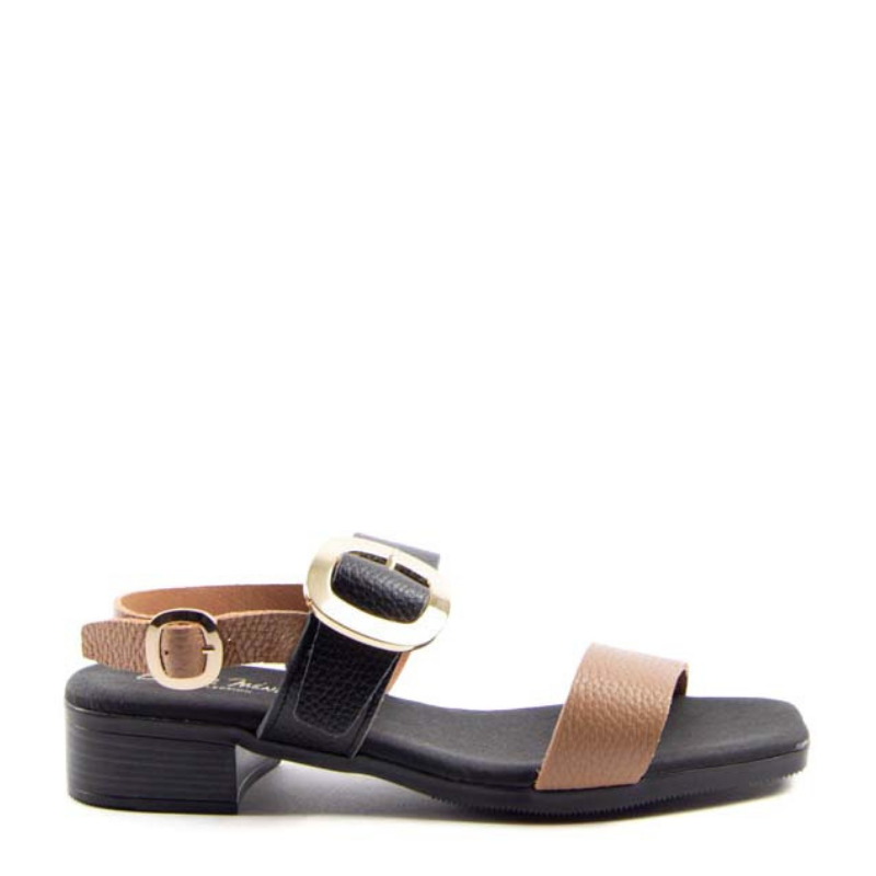 SANDALIA DOBLE TIRA HEBILLA NEGRO 5609