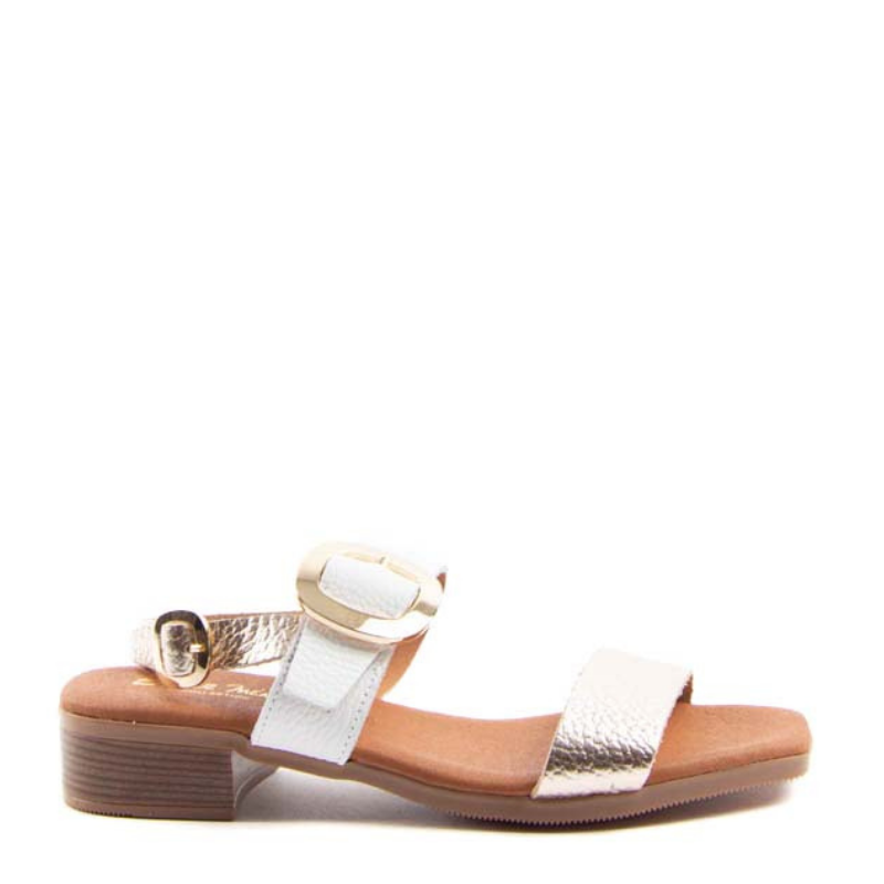 SANDALIA DOBLE TIRA HEBILLA BLANCO 5609