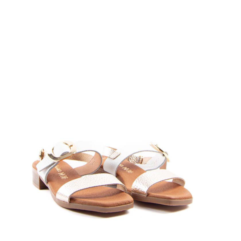 SANDALIA DOBLE TIRA HEBILLA BLANCO 5609