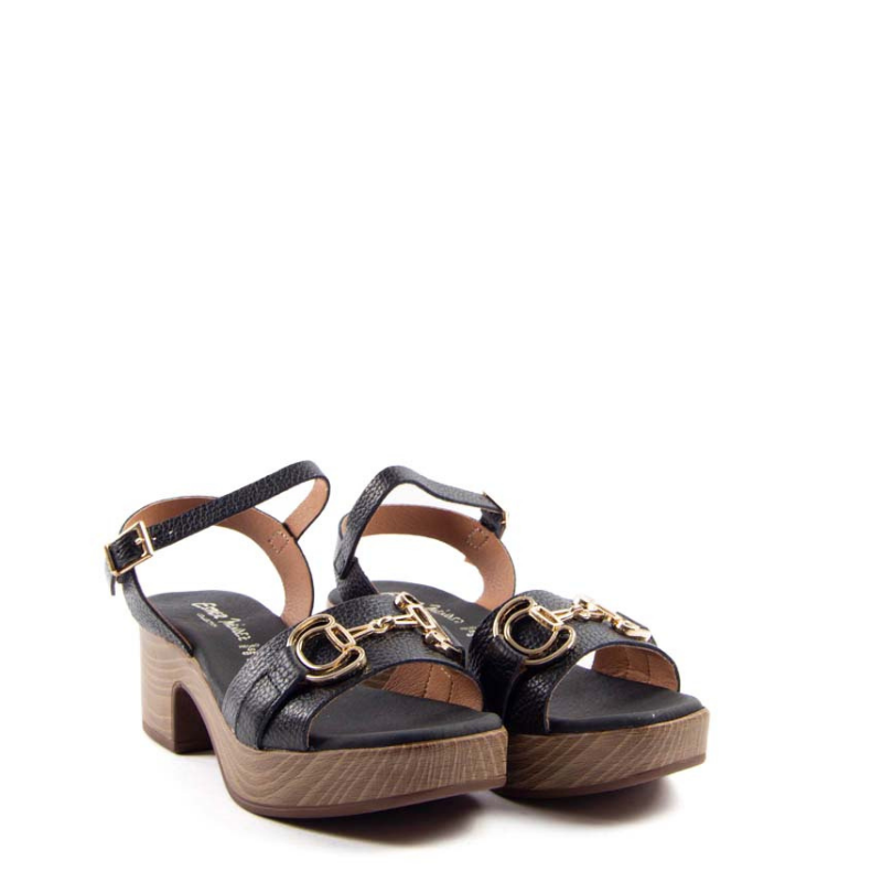 SANDALIA MADERA APLIQUE NEGRO 5626