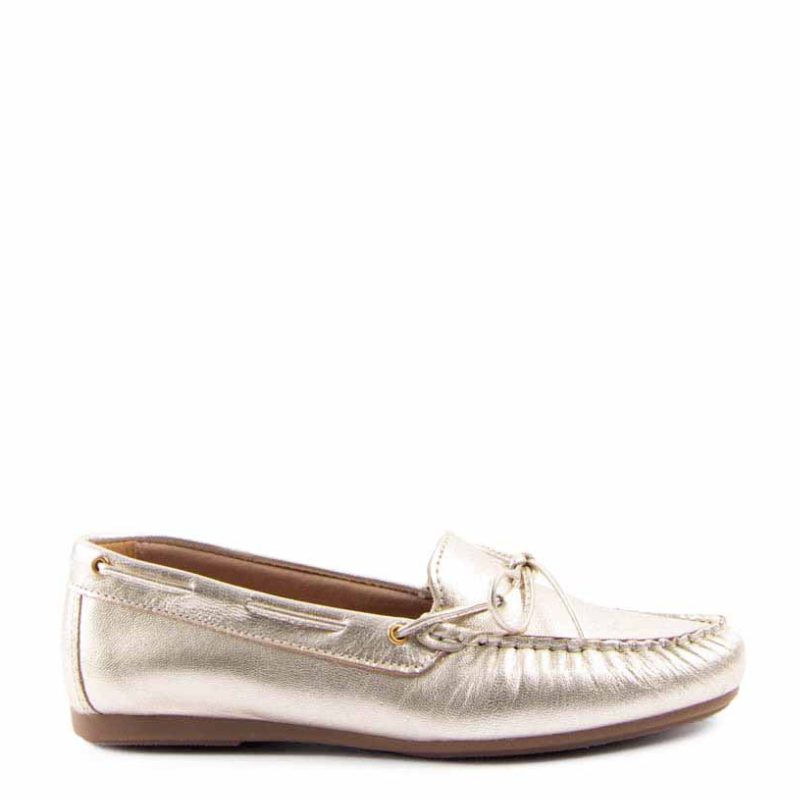 MOCASIN LAZO METALIZADO ORO 82627