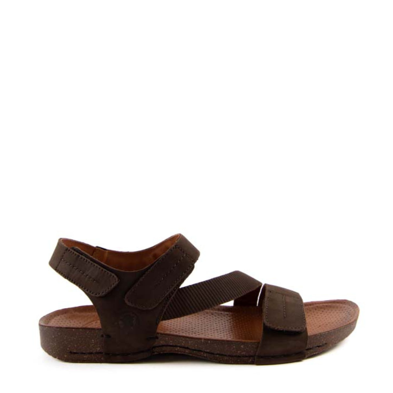 SANDALIA TRIPLE VELCRO MARRON C635