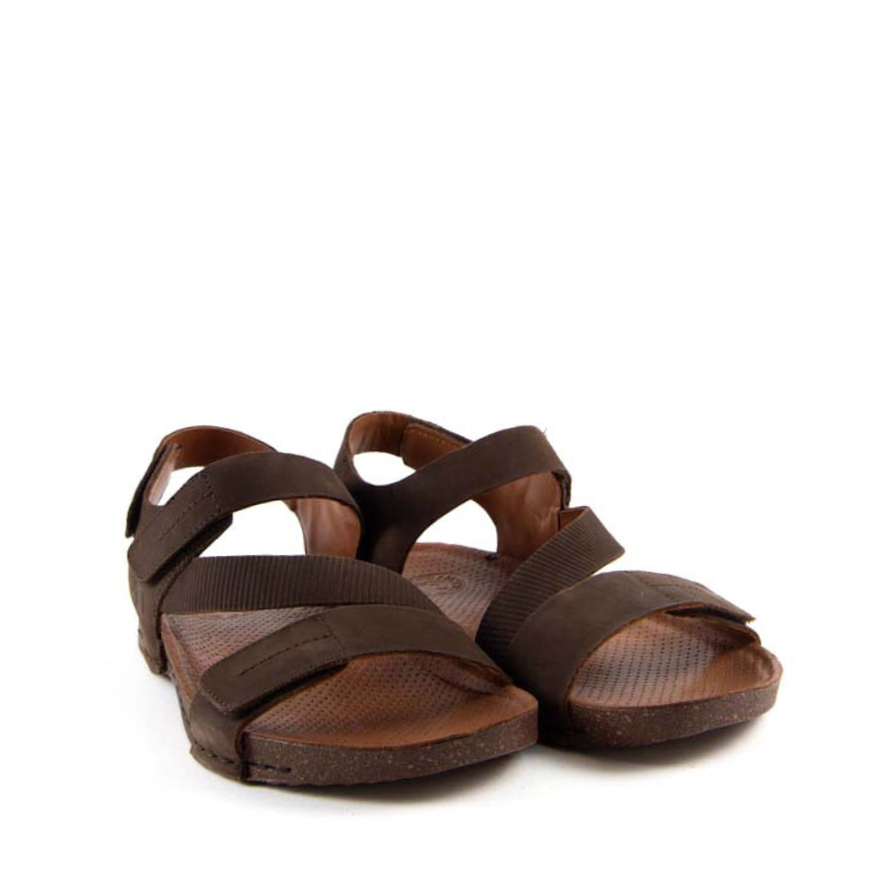 SANDALIA TRIPLE VELCRO MARRON C635
