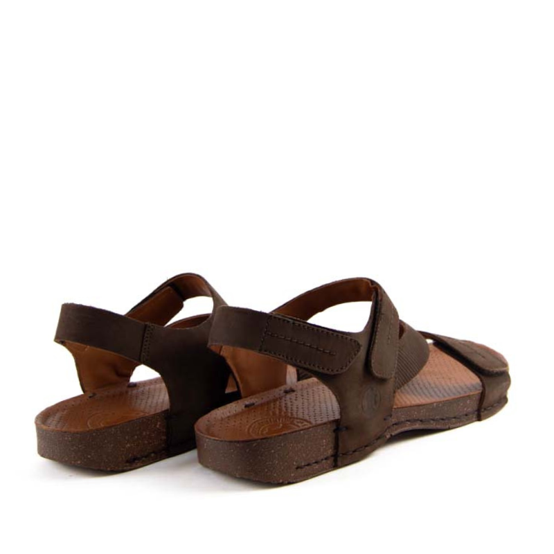 SANDALIA TRIPLE VELCRO MARRON C635