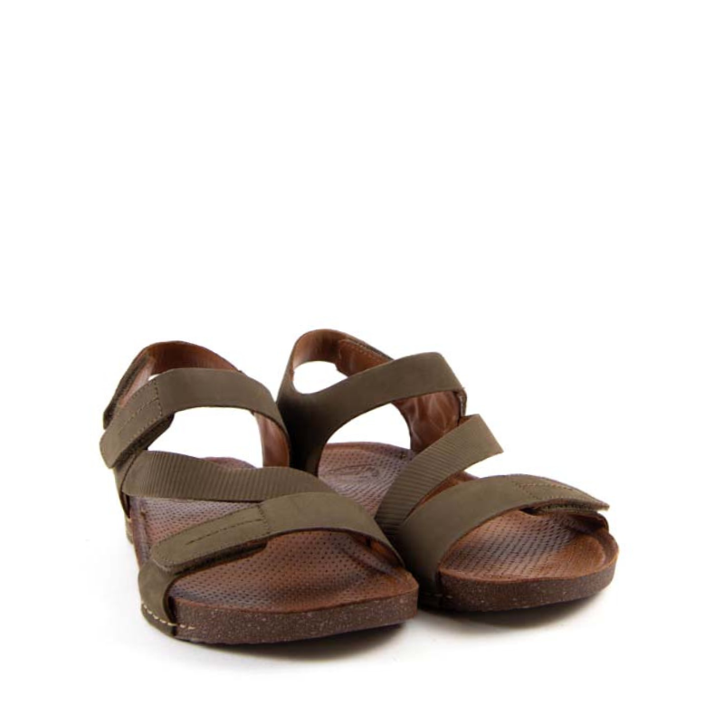 SANDALIA TRIPLE VELCRO KAKI C635