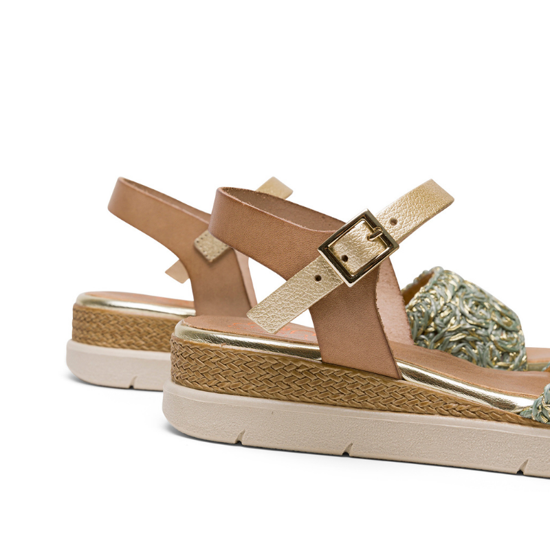 SANDALIA PULSERA PALA RAFIA VERDE 3149