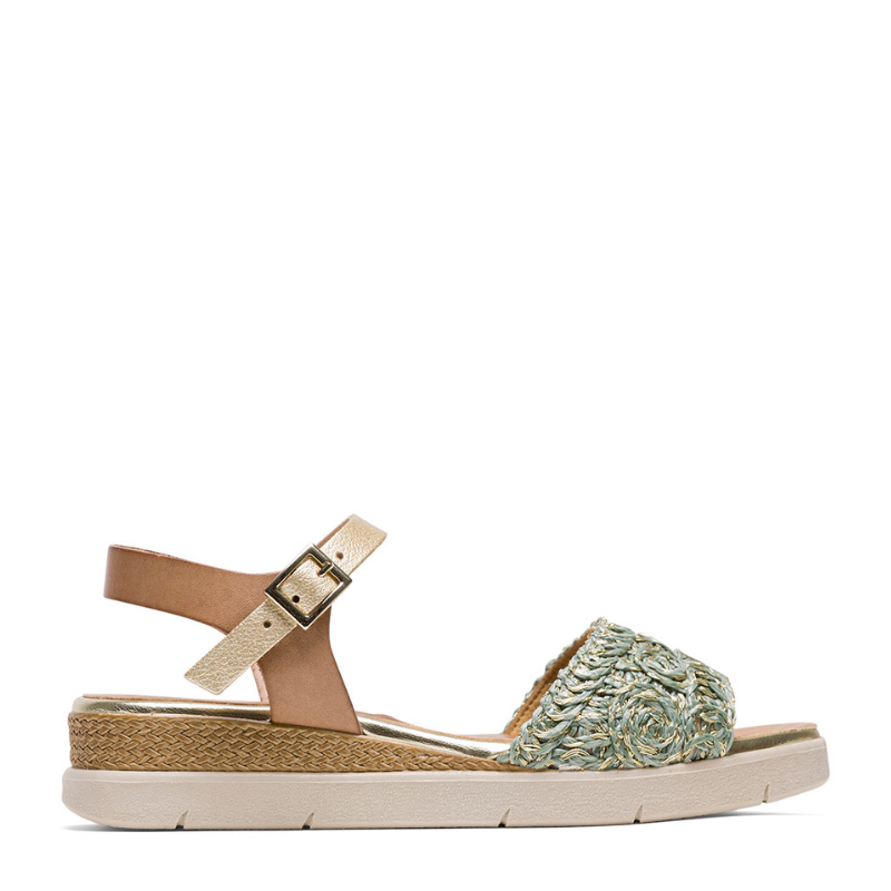 SANDALIA PULSERA PALA RAFIA VERDE 3149