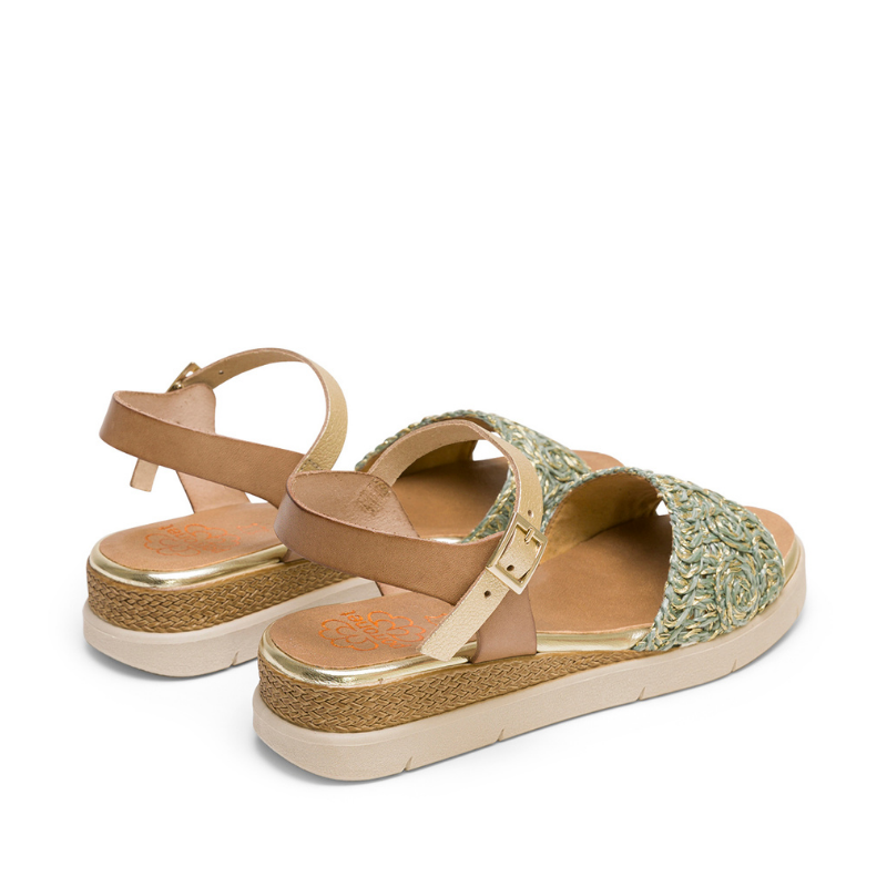 SANDALIA PULSERA PALA RAFIA VERDE 3149