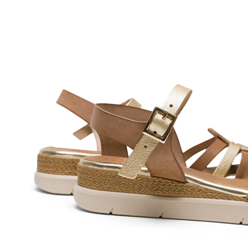 CANGREJERA CUÑA TAUPE ORO 3152