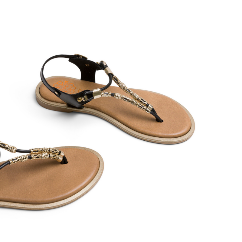 SANDALIA DEDO ABALORIOS NEGRO 3112