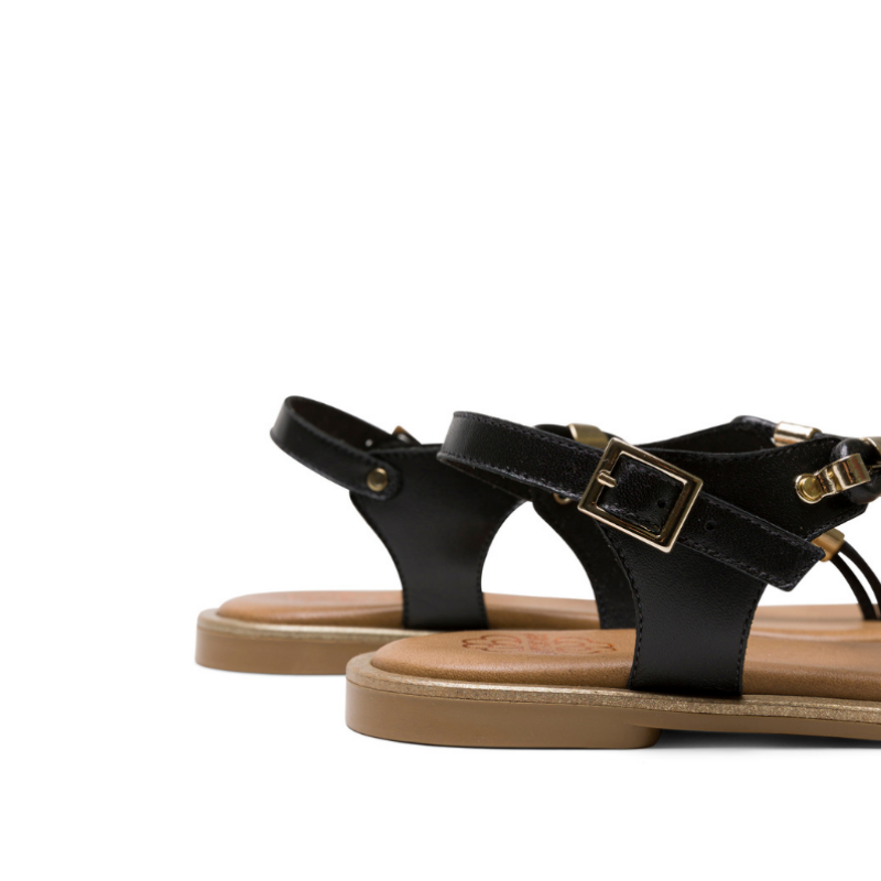 SANDALIA DEDO ABALORIOS NEGRO 3112