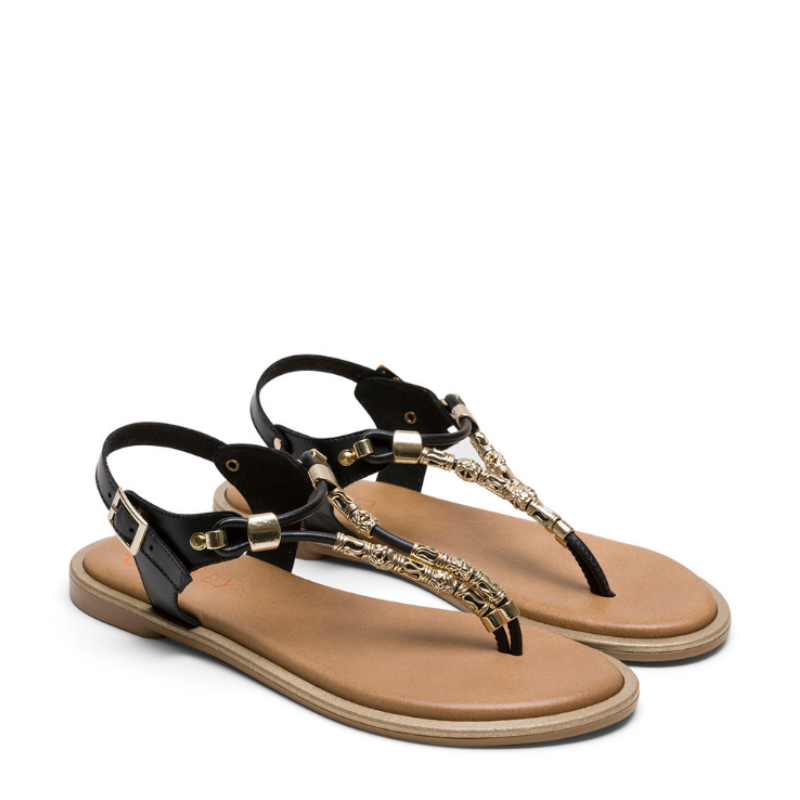 SANDALIA DEDO ABALORIOS NEGRO 3112