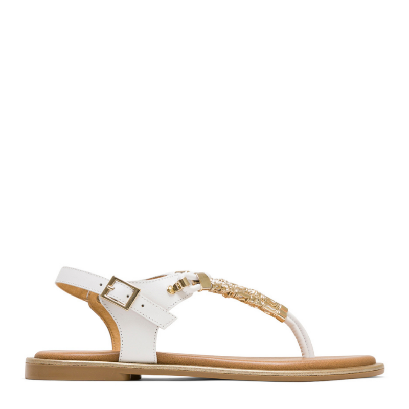 SANDALIA DEDO ABALORIOS BLANCO 3112