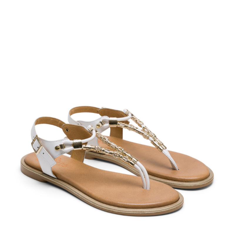 SANDALIA DEDO ABALORIOS BLANCO 3112