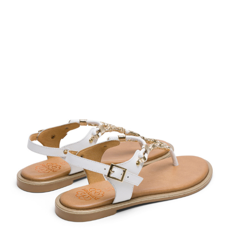 SANDALIA DEDO ABALORIOS BLANCO 3112