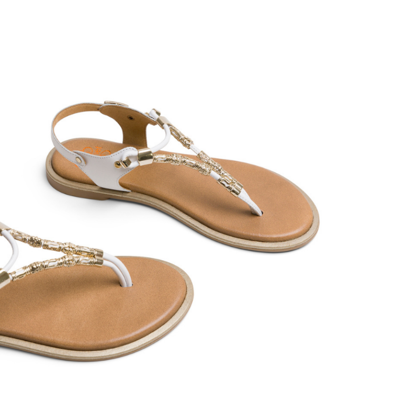 SANDALIA DEDO ABALORIOS BLANCO 3112