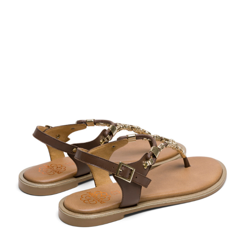 SANDALIA DEDO ABALORIOS MOKA 3112