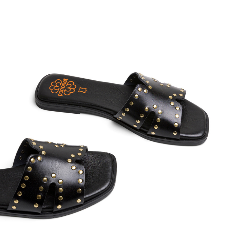 SANDALIA PALA H TACHAS NEGRO 3115