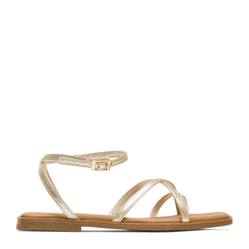 SANDALIA TIRAS DEDO ORO