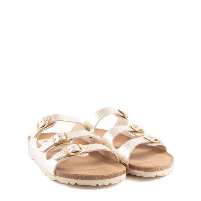 SANDALIA BIO TRIPLE HEBILLA PLATINO 7231