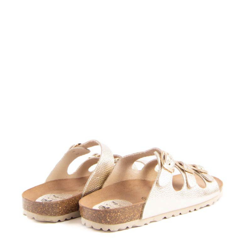 SANDALIA BIO TRIPLE HEBILLA PLATINO 7231