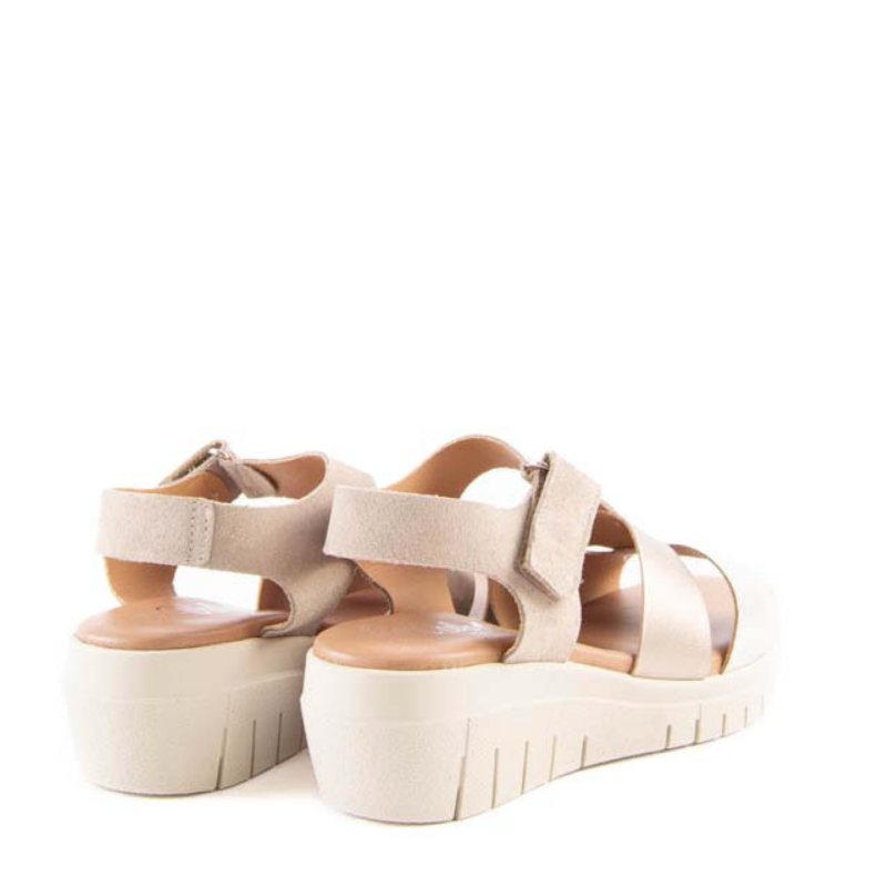 SANDALIA TIRAS VELCRO  TAUPE 2001