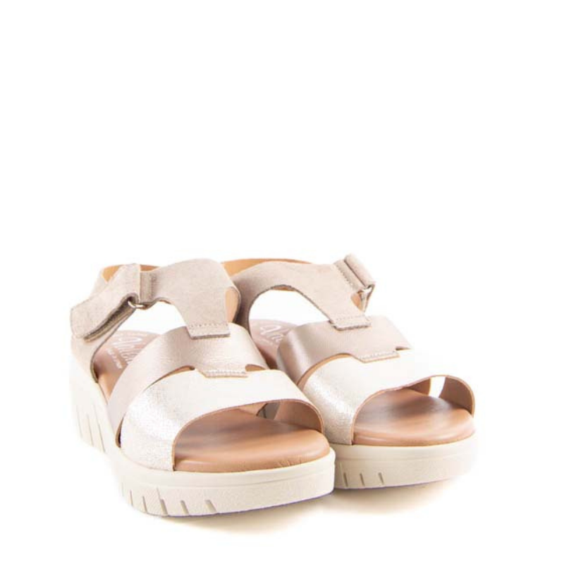 SANDALIA TIRAS VELCRO  TAUPE 2001