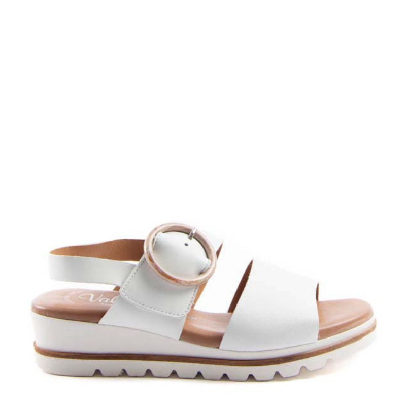 SANDALIA DOBLE PALA HEBILLA BLANCO 1976