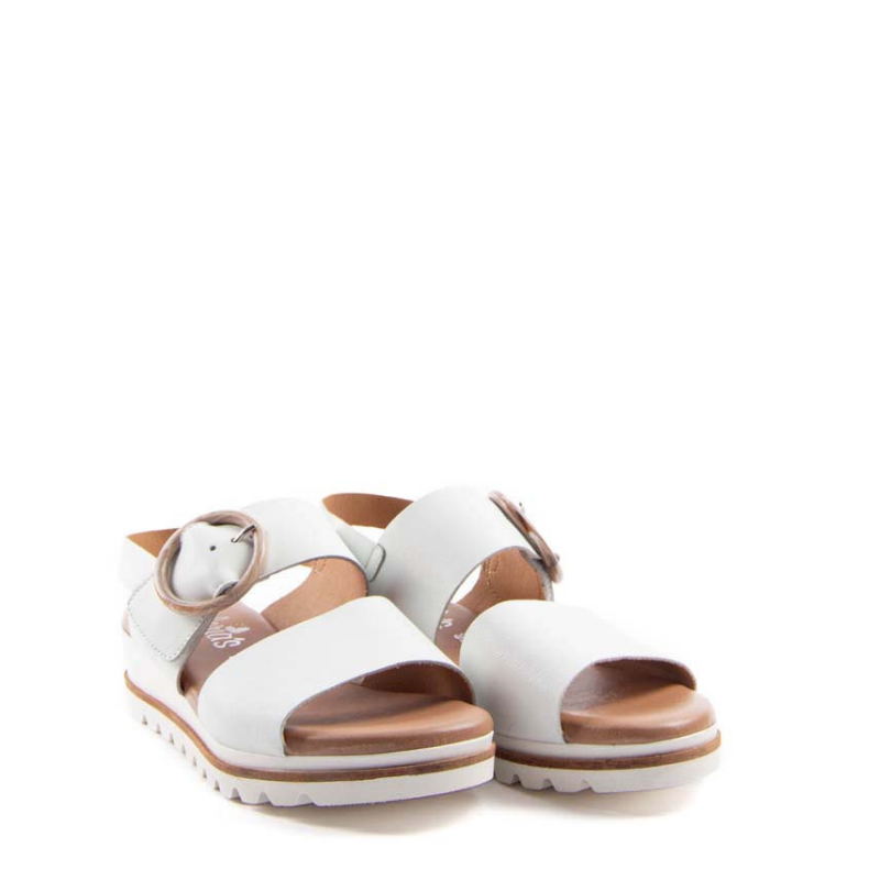 SANDALIA DOBLE PALA HEBILLA BLANCO 1976