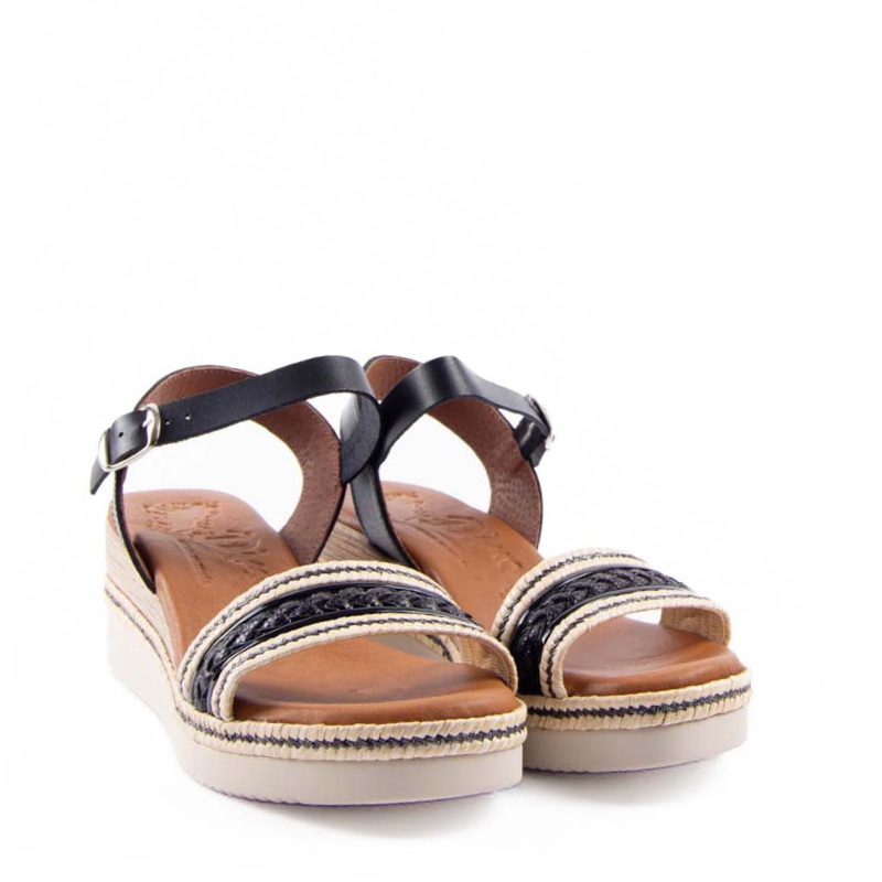 SANDALIA BANDA TRENZA NEGRO 241311
