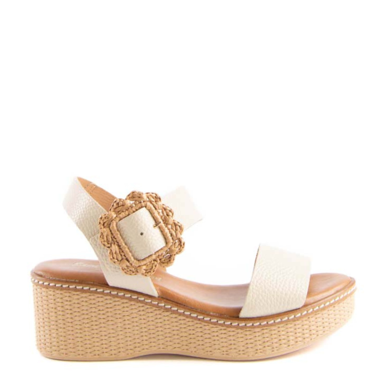 SANDALIA HEBILLA CROCHET BEIGE 434