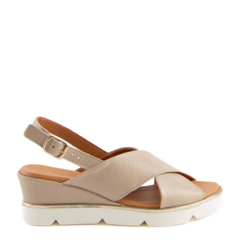 SANDALIA CUÑA FORRADA IVORY 12611