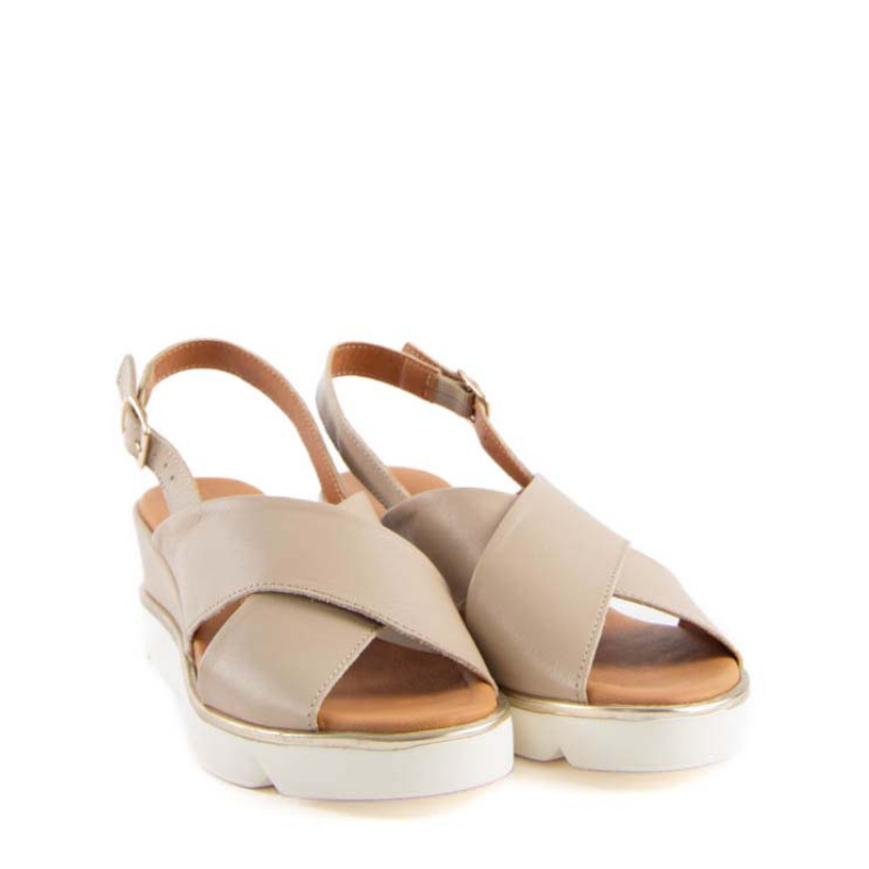 SANDALIA CUÑA FORRADA IVORY 12611