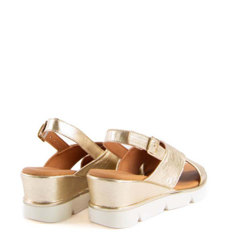 SANDALIA CUÑA FORRADA CHAMPAGNE 12611