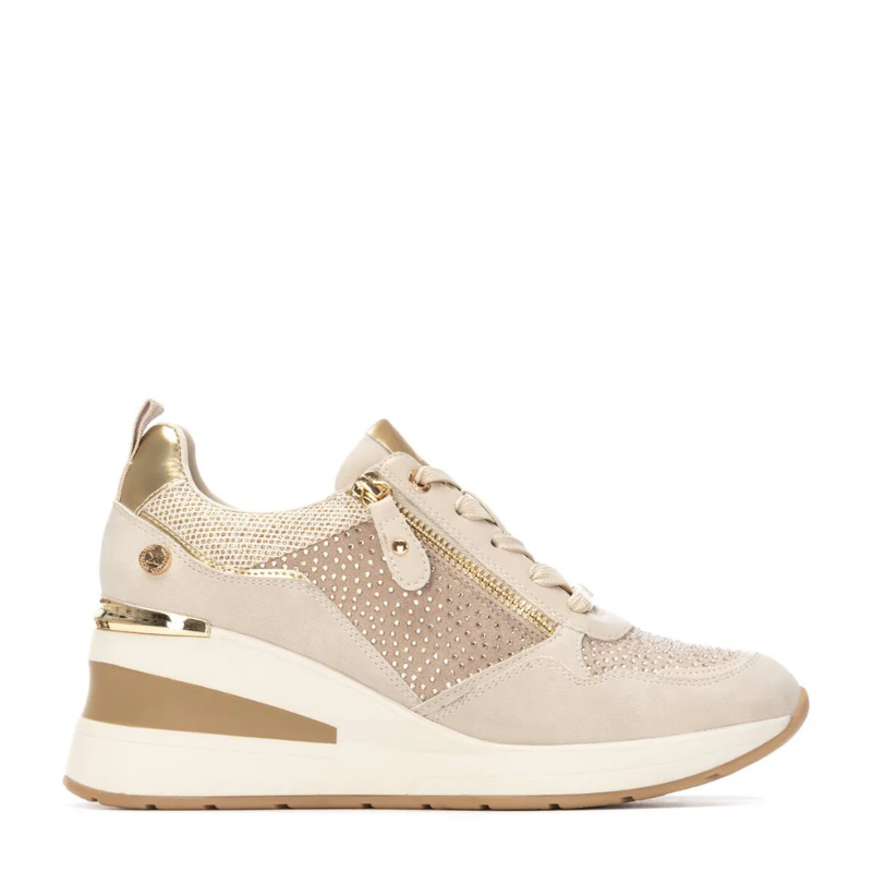 SNEAKER CREMALLERA STRASS BEIGE 144377