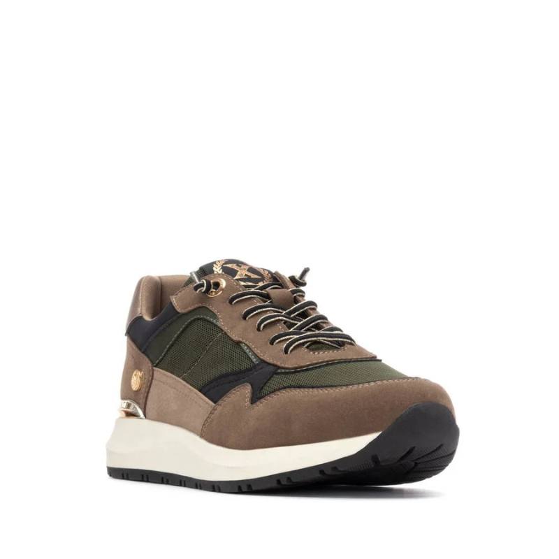 SNEAKER CORDON COMBI KAKI 144206