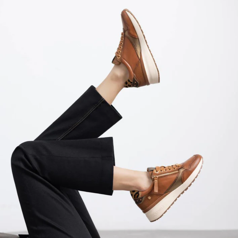 SNEAKER CREMALLER PRINT CAMEL 162442