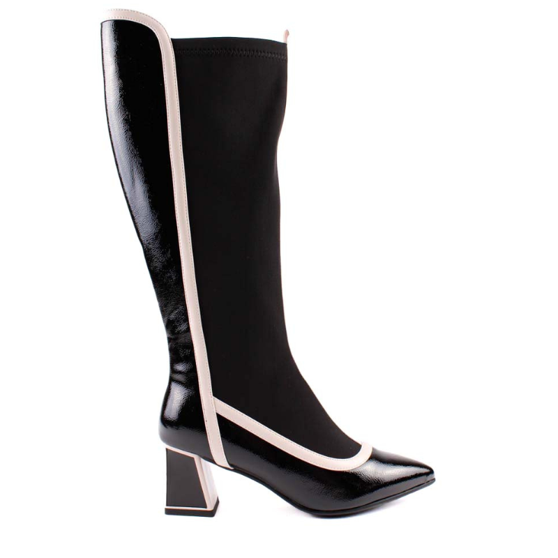 BOTA TACON VIVOS NEGRO BEIGE 84572A