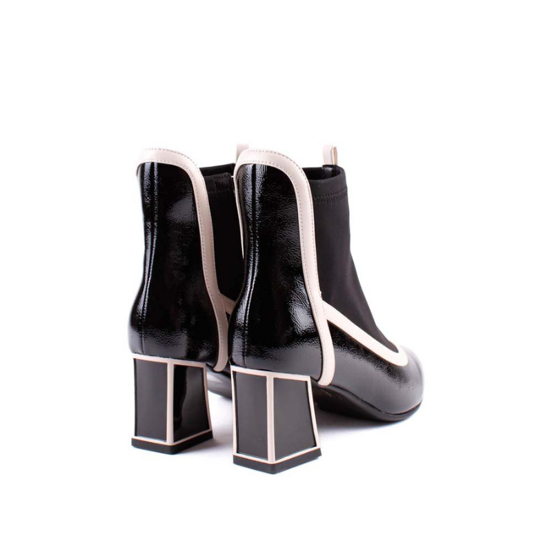 BOTIN TACON VIVOS NEGRO BEIGE 84571A